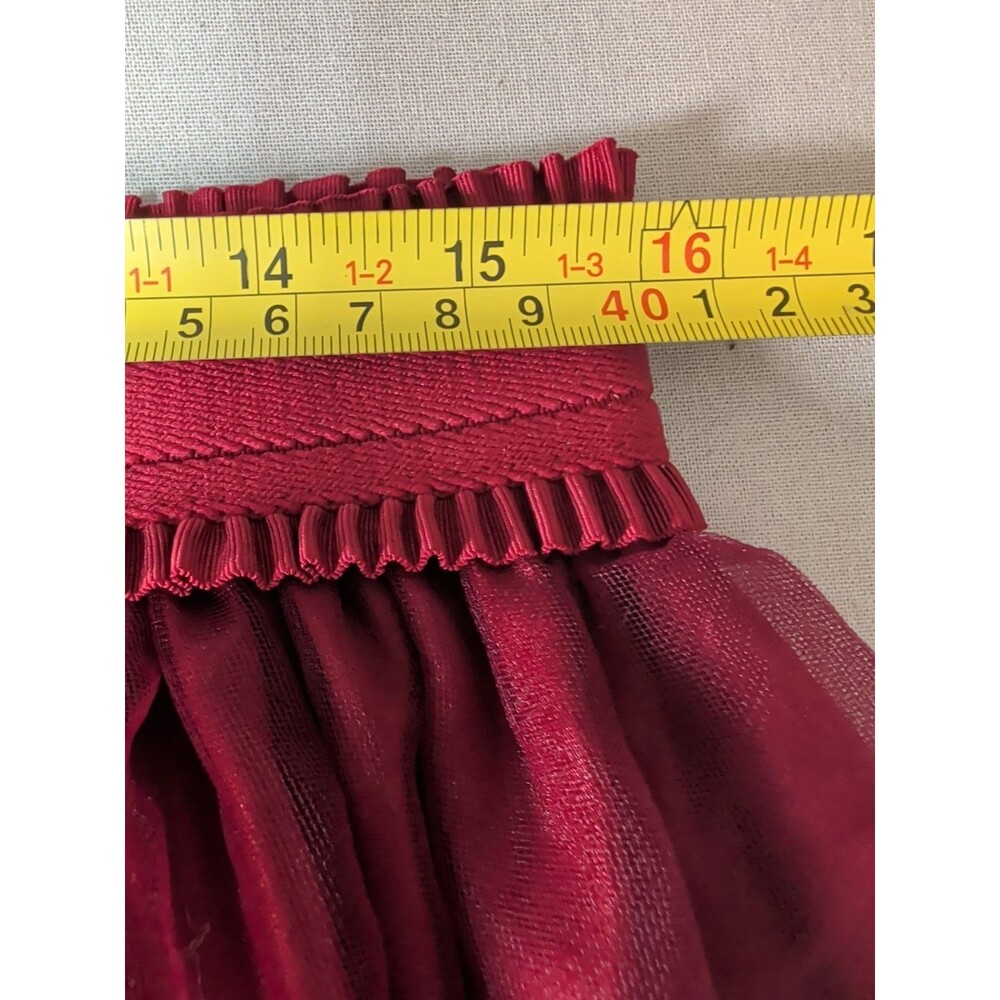 Unbranded High Low Womens Burgundy Red Tulle Skirt Asymmetric Lined Tutu Party - Picture 5 of 7